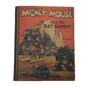 Vintage Rare Mickey Mouse And The Bat Bandit Book‎ 1935 Walt Disney Hardcover